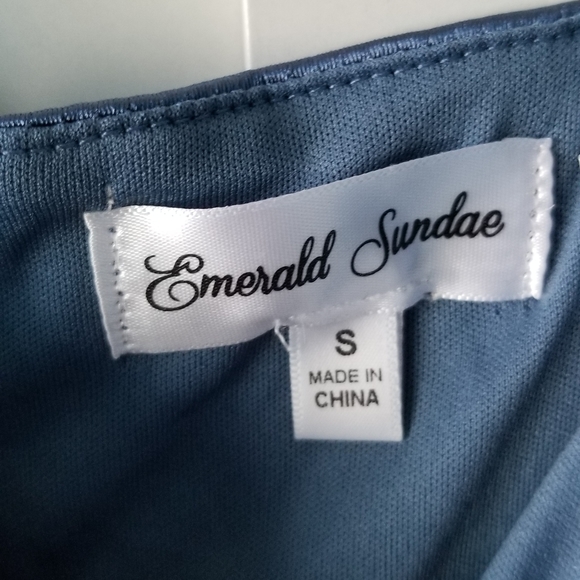 Emerald Sundae Blue Satin Mini Dress - Picture 5 of 5